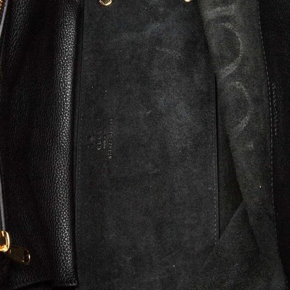 Gucci Black Pebbled Leather Small Logo Tote Bag - Picture 11 of 12